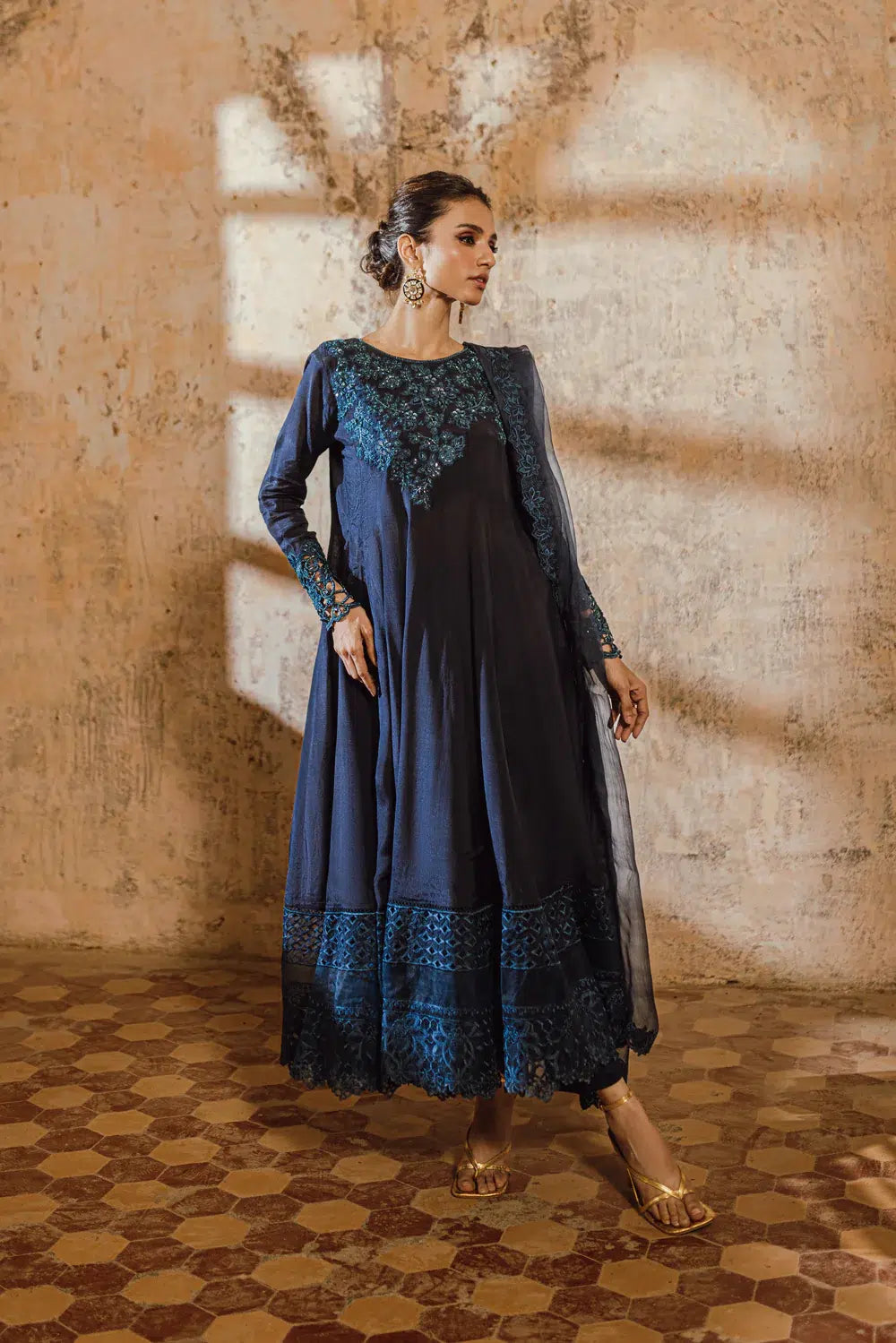Azure | Embroidered Formals | Sea Bliss - by - Libasekhas UK - Registered Vendor of : Azure - 100% Original Designer Dresss