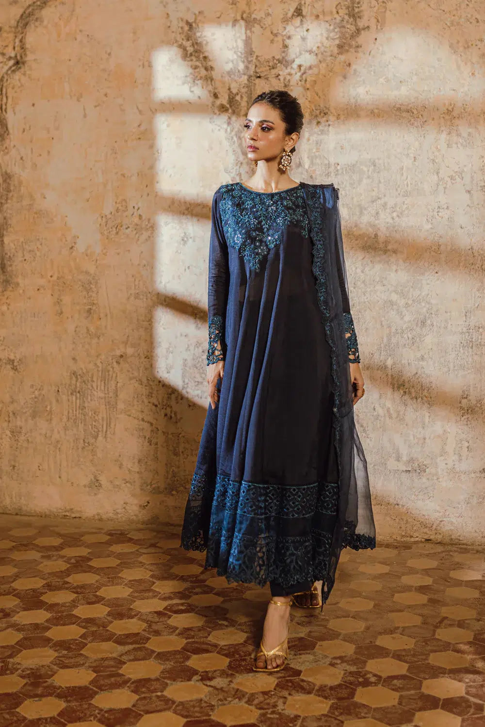 Azure | Embroidered Formals | Sea Bliss - by - Libasekhas UK - Registered Vendor of : Azure - 100% Original Designer Dresss