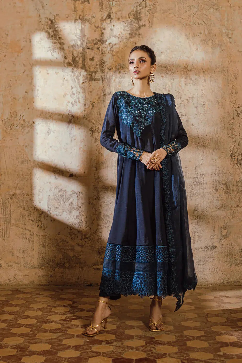 Azure | Embroidered Formals | Sea Bliss - by - Libasekhas UK - Registered Vendor of : Azure - 100% Original Designer Dresss