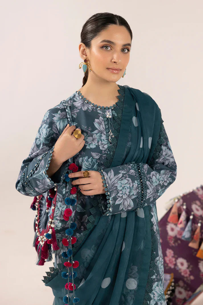 Alizeh | Sheen Lawn Prints 24 | Sea Mist - by - Libasekhas UK - Registered Vendor of : Alizeh - 100% Original Designer Dresss