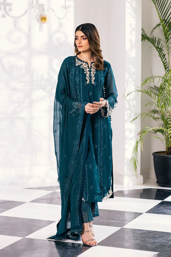 Azure | Embroidered Ensembles 23 | Seaweed - by - Libasekhas UK - Registered Vendor of : Azure - 100% Original Designer Dresss