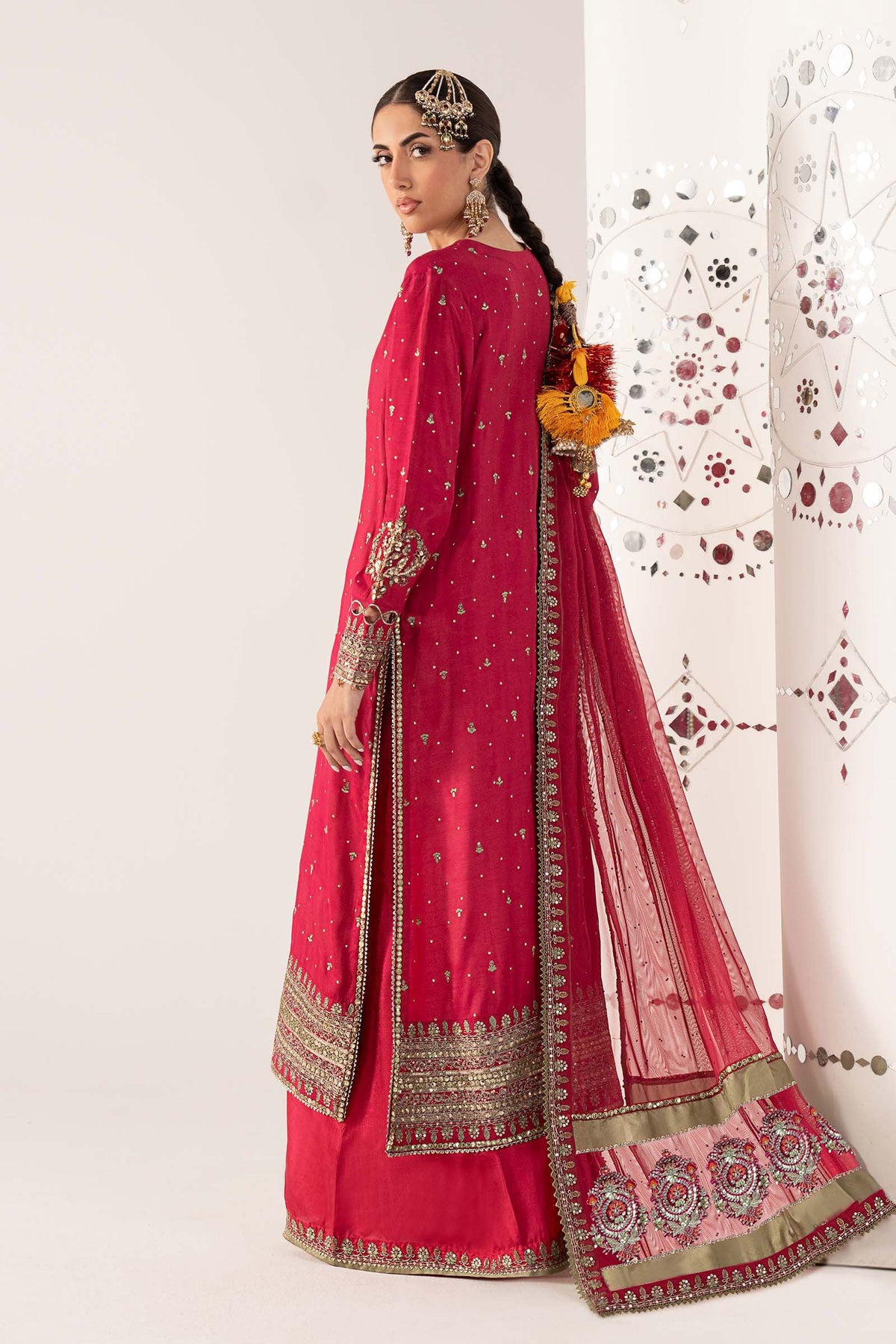 Maria B | Luxury Formals Pre Fall | SF-PF26-10-Pink - by Libasekhas UK - Registered Vendor of : Maria B - 100% Original Designer Dress