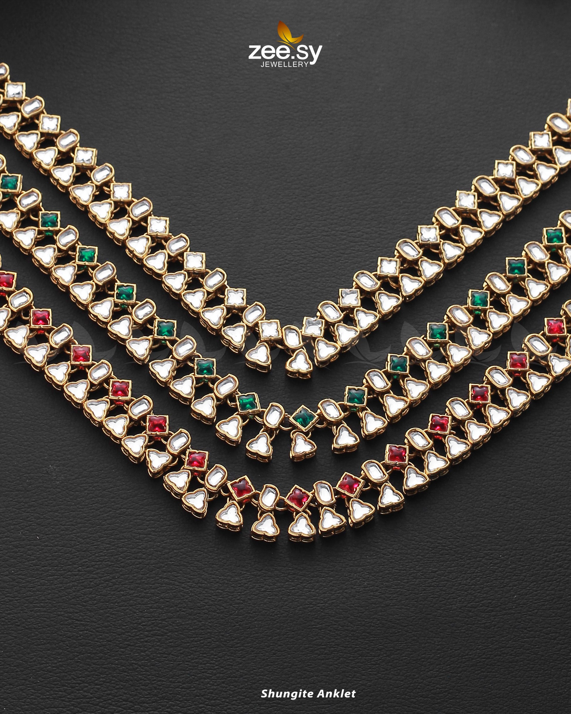 Shungite Anklet - by - Libasekhas UK - Registered Vendor of : Zeesy - 100% Original Designer Dresss