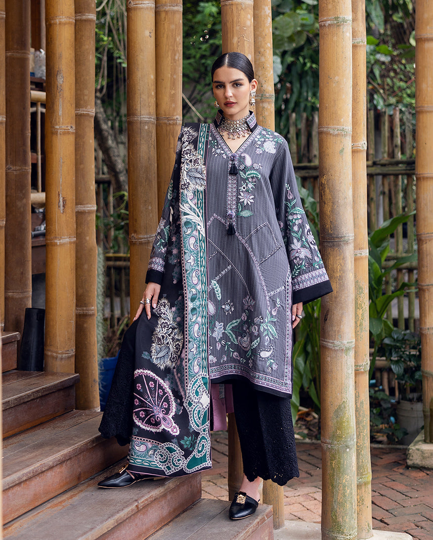 Mushq | Hemline Karandi | Silver Mist - by Libasekhas UK - Registered Vendor of : Mushq - 100% Original Designer Dress
