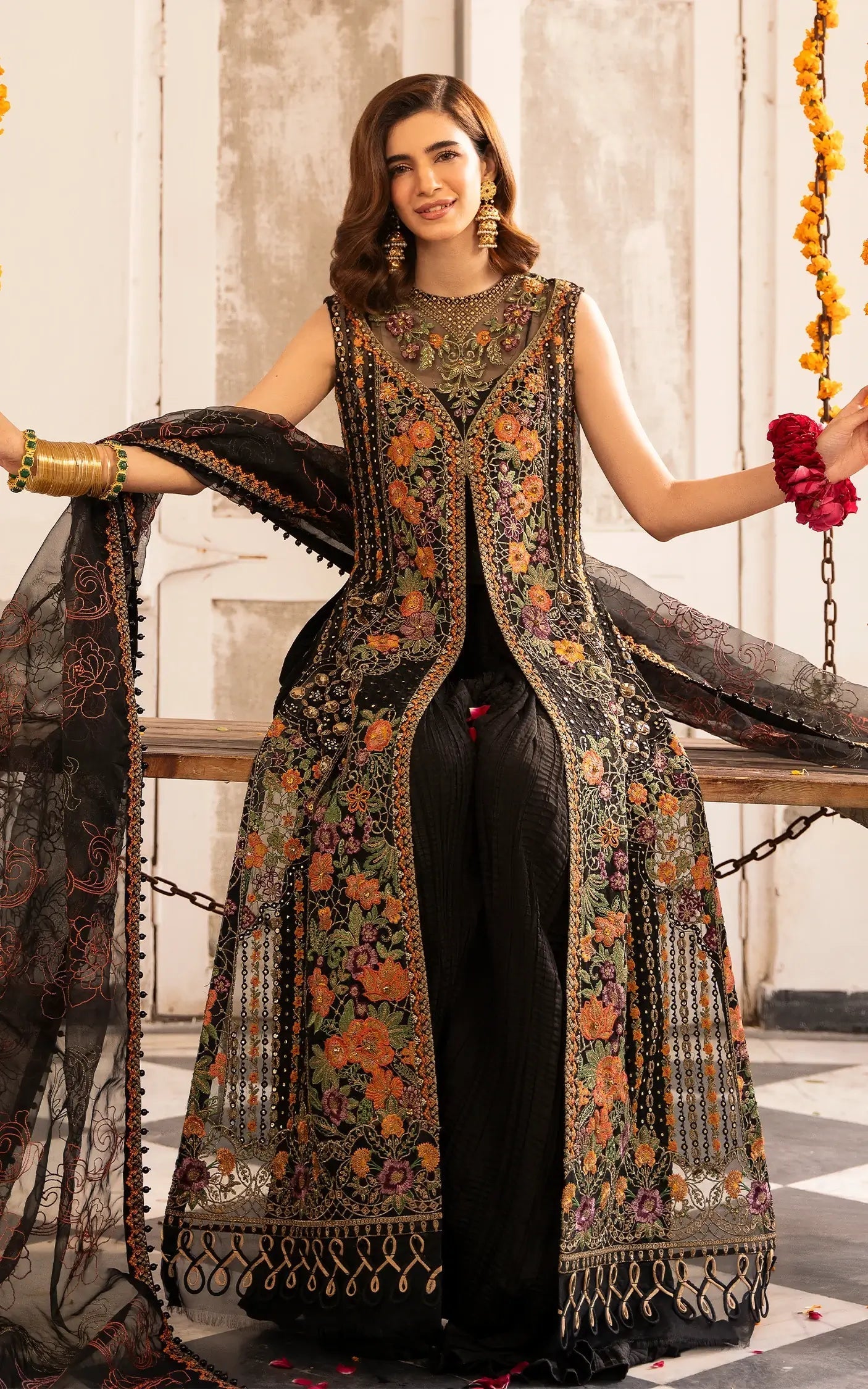 Asifa and Nabeel | Sunehri Eid 25 | Sitara-(SEF25-03) - by - Libasekhas UK - Registered Vendor of : Asifa and Nabeel - 100% Original Designer Dresss