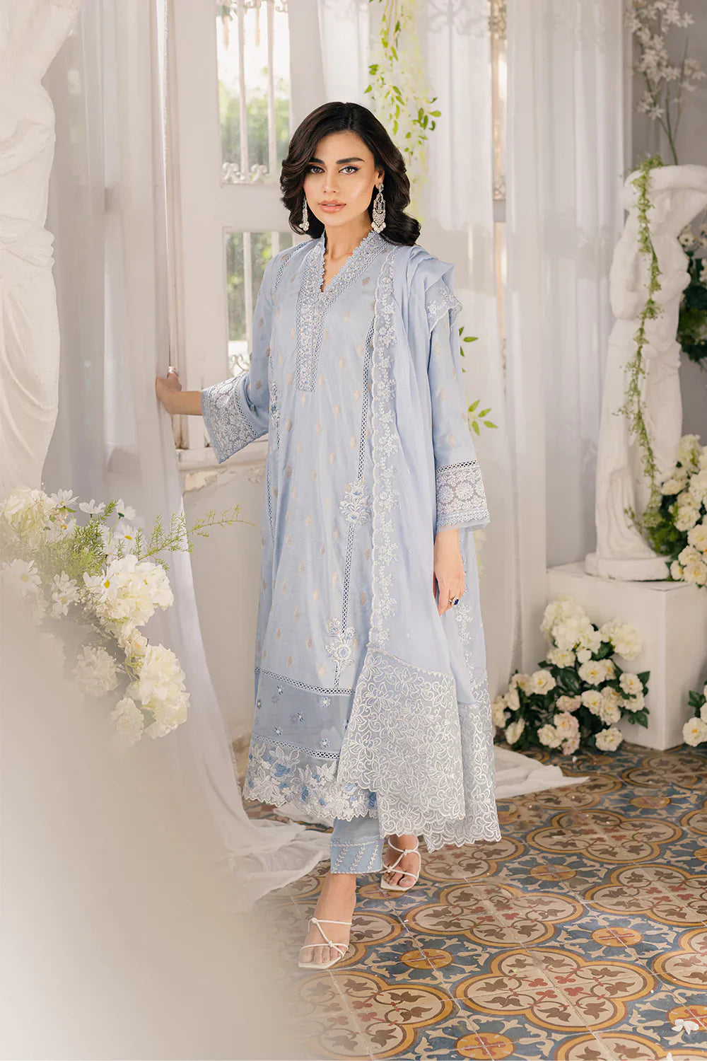 Azure | Ensembles Embroidered Formals | Slate Symphony - by - Libasekhas UK - Registered Vendor of : Azure - 100% Original Designer Dresss