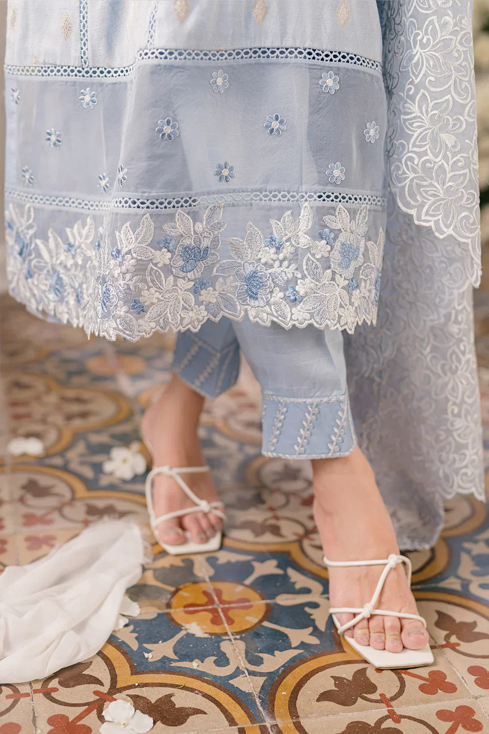 Azure | Ensembles Embroidered Formals | Slate Symphony - by - Libasekhas UK - Registered Vendor of : Azure - 100% Original Designer Dresss
