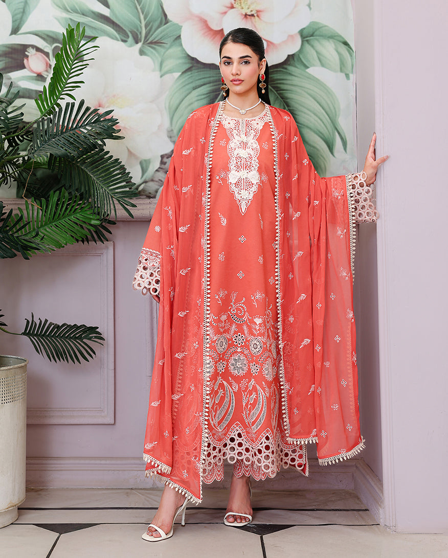 Roheenaz | Veil of Summer Chikankari | Soleil Blanc - by Libasekhas UK - Registered Vendor of : Roheenaz - 100% Original Designer Dress