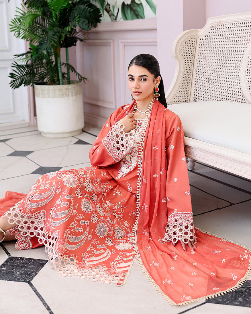 Roheenaz | Veil of Summer Chikankari | Soleil Blanc - by Libasekhas UK - Registered Vendor of : Roheenaz - 100% Original Designer Dress