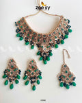 Solitaire Necklace - by - Libasekhas UK - Registered Vendor of : Zeesy - 100% Original Designer Dresss