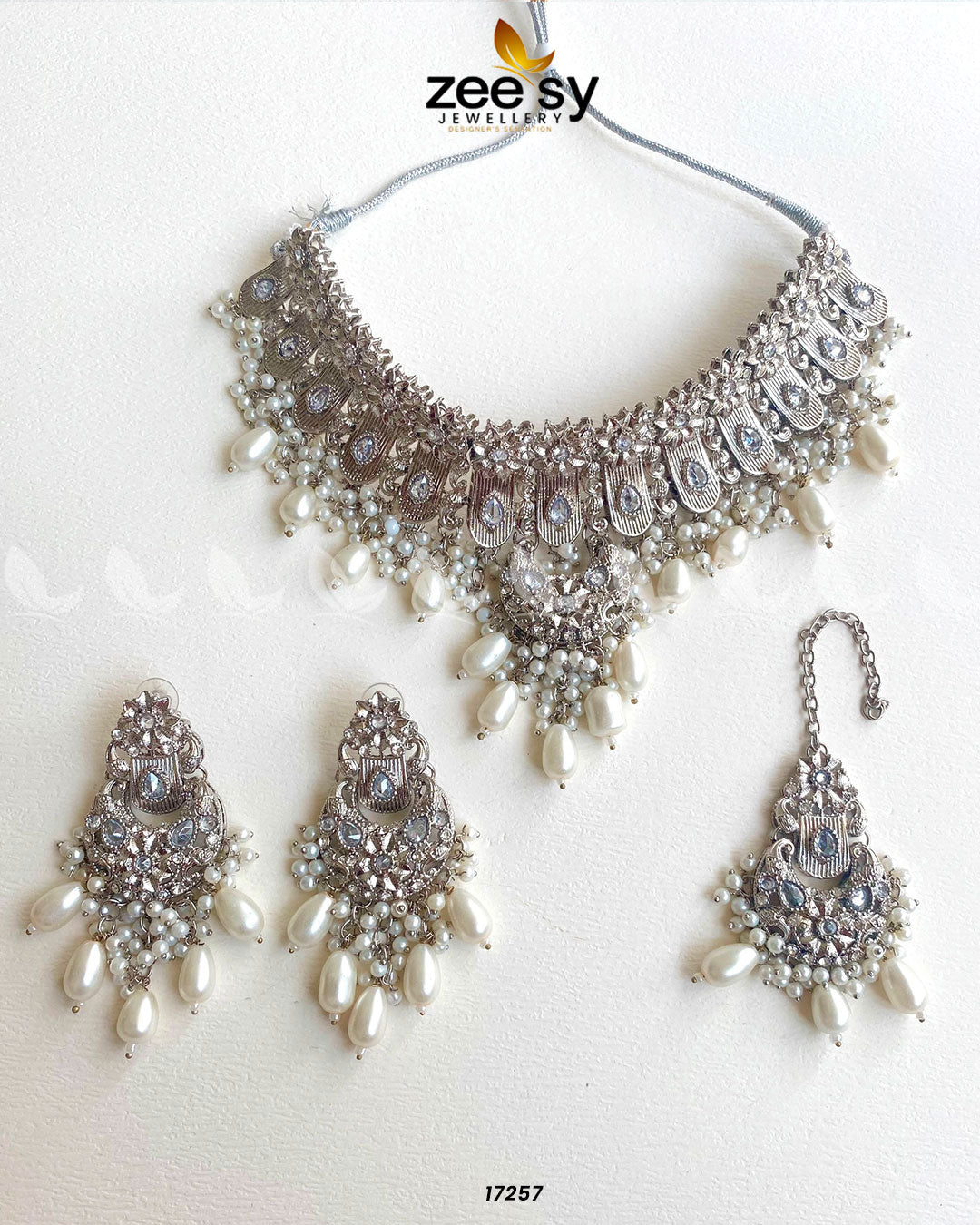 Solitaire Necklace - by - Libasekhas UK - Registered Vendor of : Zeesy - 100% Original Designer Dresss