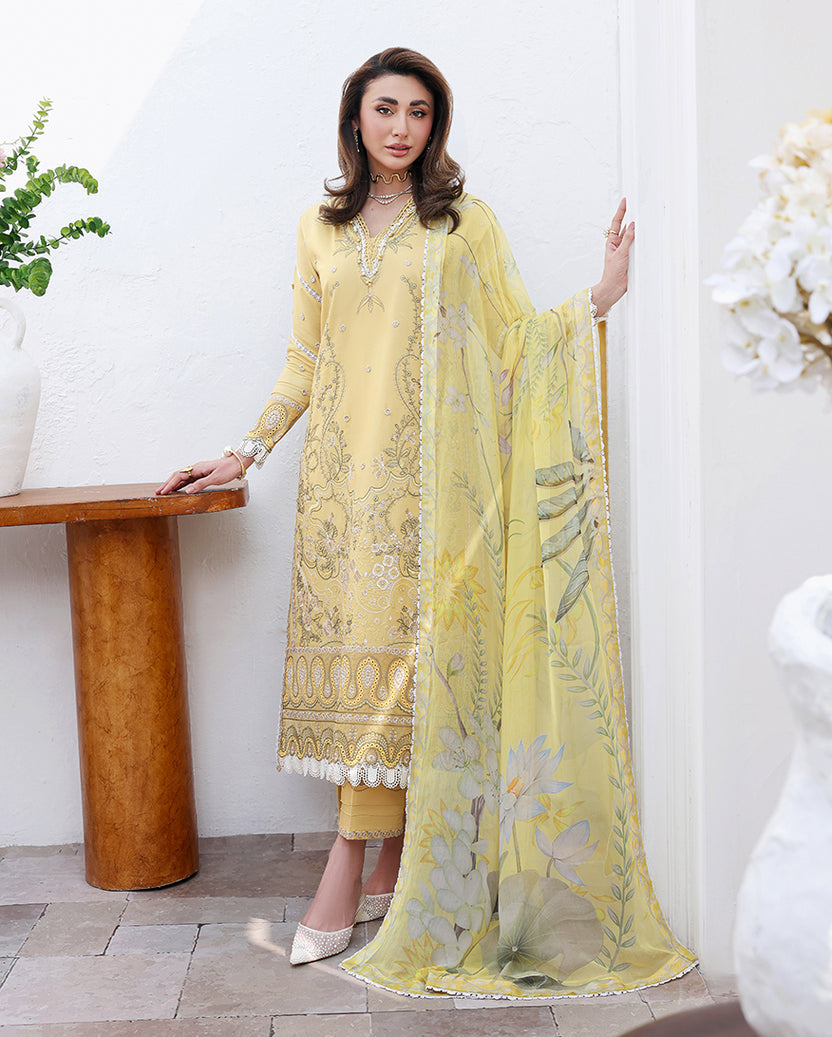 Roheenaz | Floral Reverie Luxury Lawn | Summer Glow - by Libasekhas UK - Registered Vendor of : Roheenaz - 100% Original Designer Dress