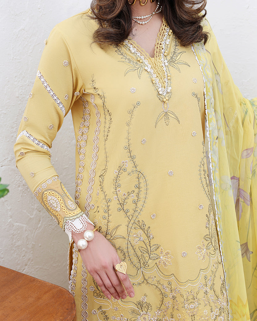 Roheenaz | Floral Reverie Luxury Lawn | Summer Glow - by Libasekhas UK - Registered Vendor of : Roheenaz - 100% Original Designer Dress