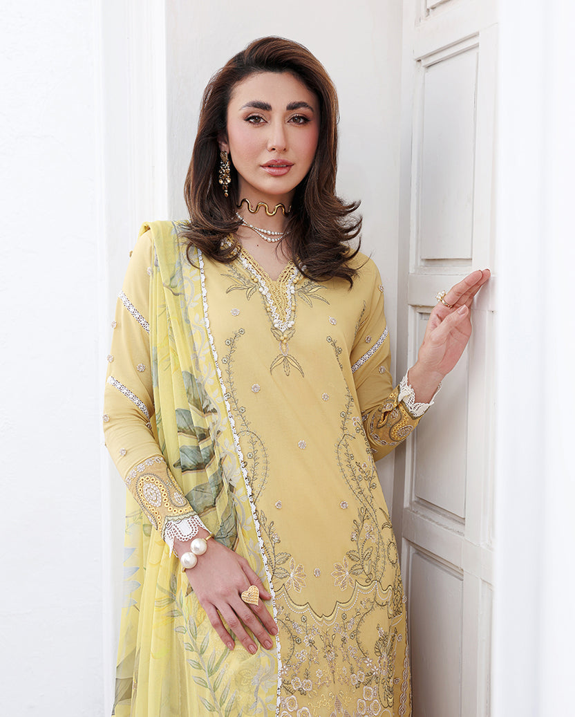 Roheenaz | Floral Reverie Luxury Lawn | Summer Glow - by Libasekhas UK - Registered Vendor of : Roheenaz - 100% Original Designer Dress
