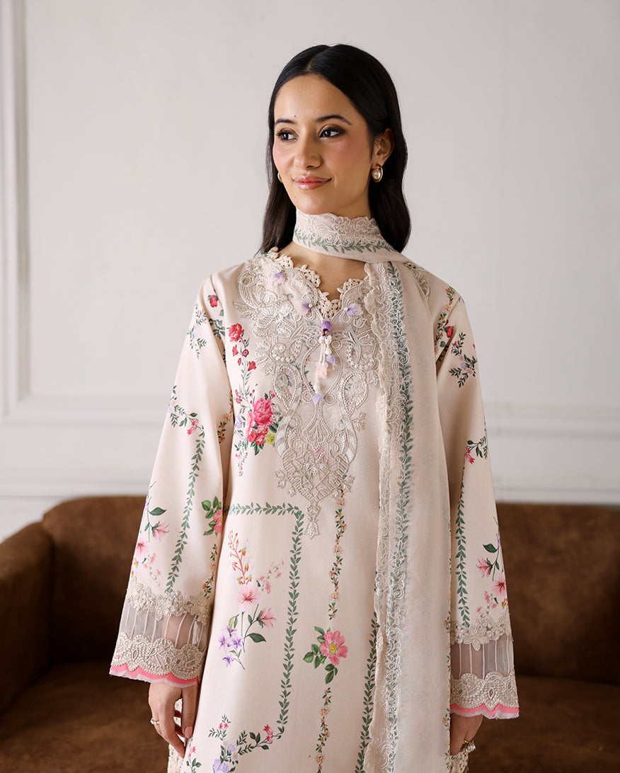 Roheenaz | Sunlit Tales Printed Embroidered Edit | Sunflare Petal - by Libasekhas - Registered Vendor of : Roheenaz - 100% Original Designer Dress