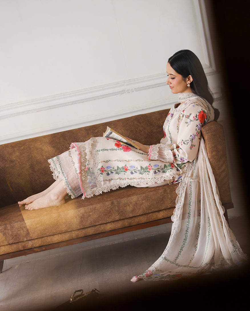 Roheenaz | Sunlit Tales Printed Embroidered Edit | Sunflare Petal - by Libasekhas - Registered Vendor of : Roheenaz - 100% Original Designer Dress