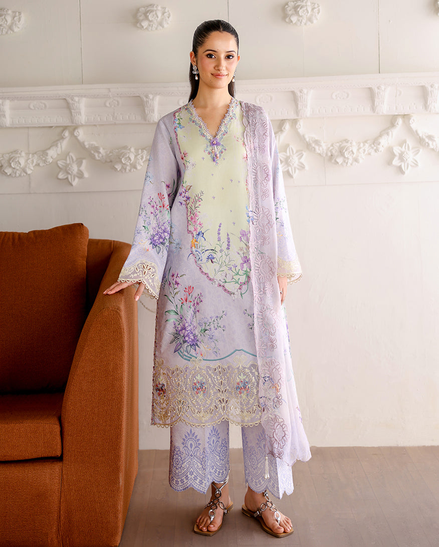 Roheenaz | Sunlit Tales Printed Embroidered Edit | Sunveil - by Libasekhas - Registered Vendor of : Roheenaz - 100% Original Designer Dress