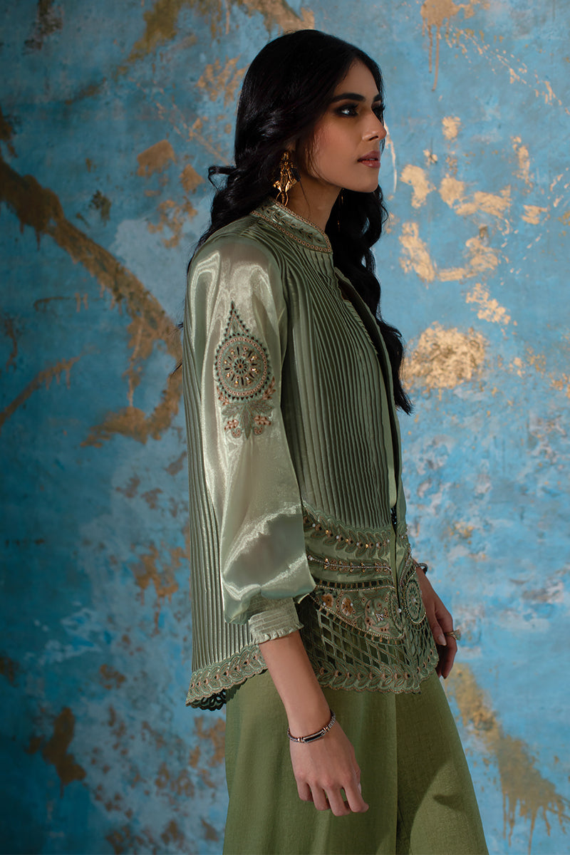 Wardha Saleem | Luxury Pret Fusion Wear | CHANTAL - JACKET SET (3 PC) - by - Libasekhas UK - Registered Vendor of : Wardha Saleem - 100% Original Designer Dresss