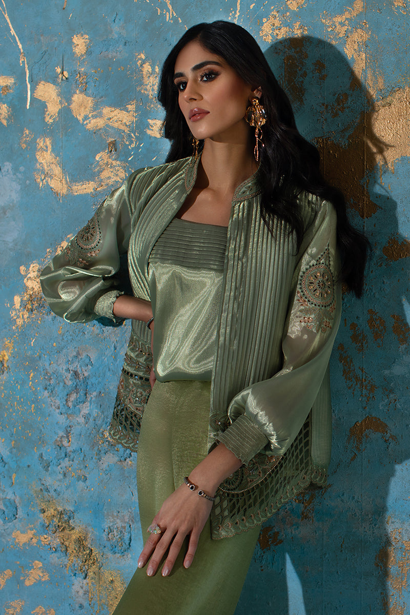 Wardha Saleem | Luxury Pret Fusion Wear | CHANTAL - JACKET SET (3 PC) - by - Libasekhas UK - Registered Vendor of : Wardha Saleem - 100% Original Designer Dresss