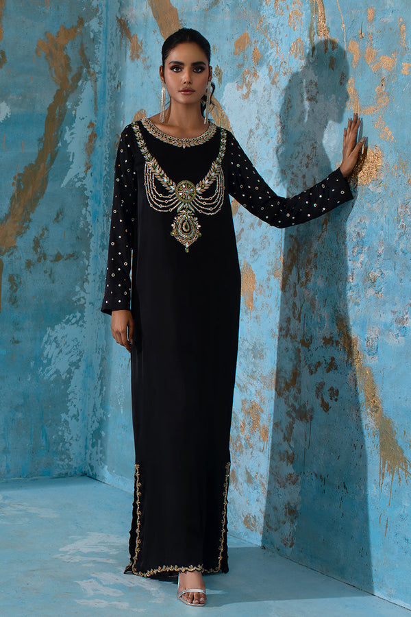 Wardha Saleem | Luxury Pret Fusion Wear | BELLE - KAFTAN - by - Libasekhas UK - Registered Vendor of : Wardha Saleem - 100% Original Designer Dresss