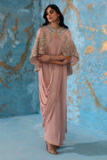 Wardha Saleem | Luxury Pret Fusion Wear | ROSALIE - FORMAL CAPE WITH DRAPE (2 PC) - by - Libasekhas UK - Registered Vendor of : Wardha Saleem - 100% Original Designer Dresss