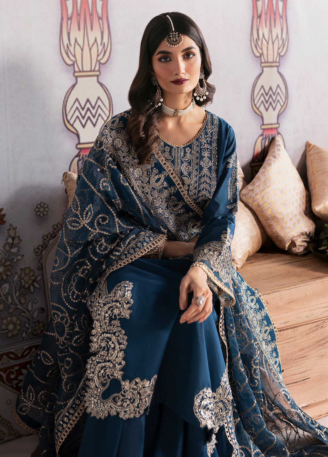 Sahane | There She Glows  | TSG-04 Azure - There She Glows - by - Libasekhas UK - Registered Vendor of : Sahane - 100% Original Designer Dresss