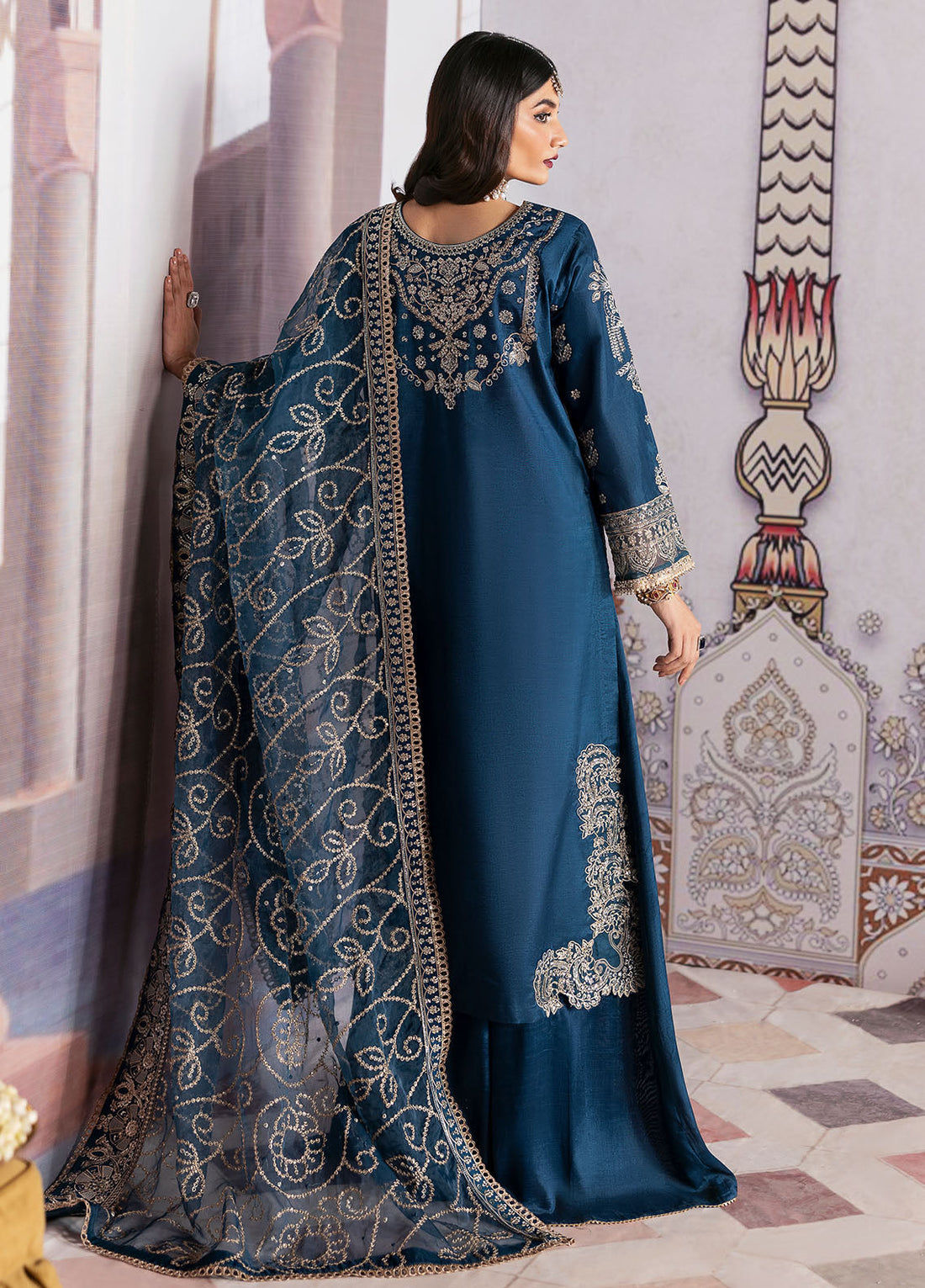Sahane | There She Glows  | TSG-04 Azure - There She Glows - by - Libasekhas UK - Registered Vendor of : Sahane - 100% Original Designer Dresss