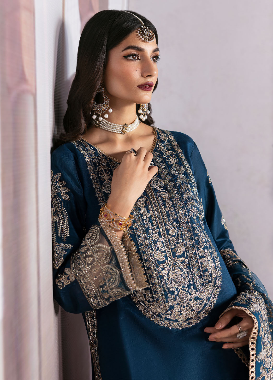 Sahane | There She Glows  | TSG-04 Azure - There She Glows - by - Libasekhas UK - Registered Vendor of : Sahane - 100% Original Designer Dresss