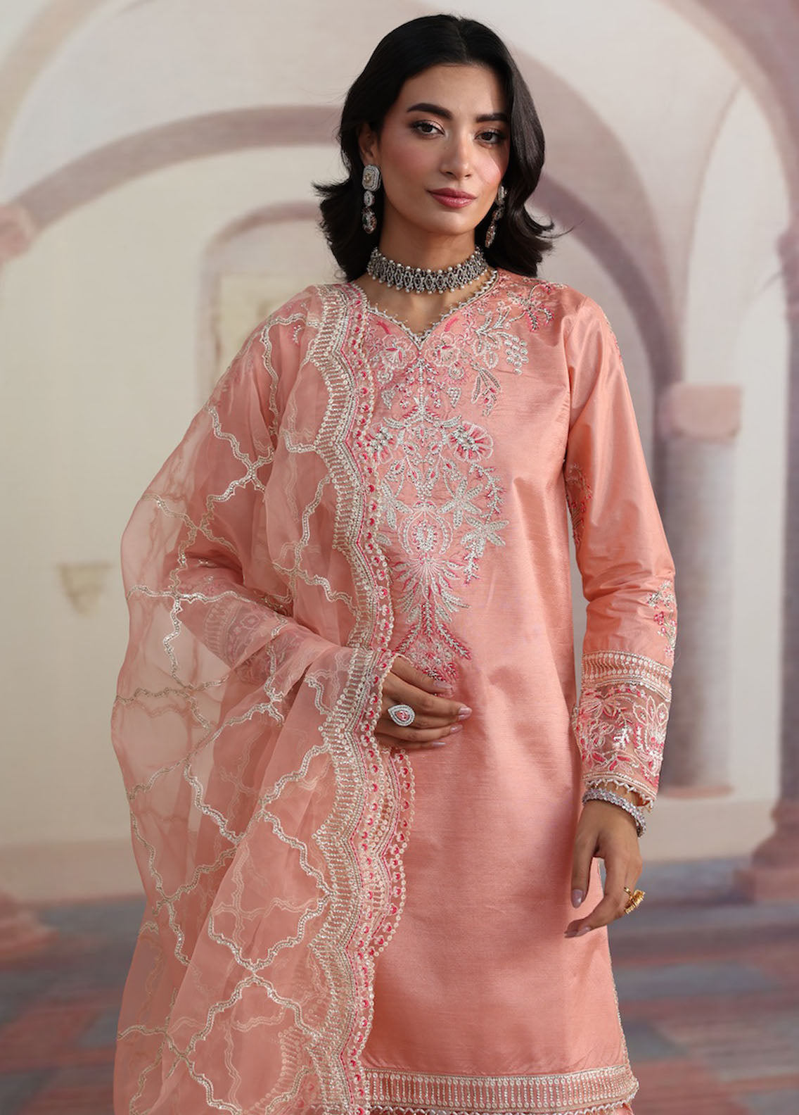 Sahane | There She Glows  | TSG-06 Petal - There She Glows - by - Libasekhas UK - Registered Vendor of : Sahane - 100% Original Designer Dresss