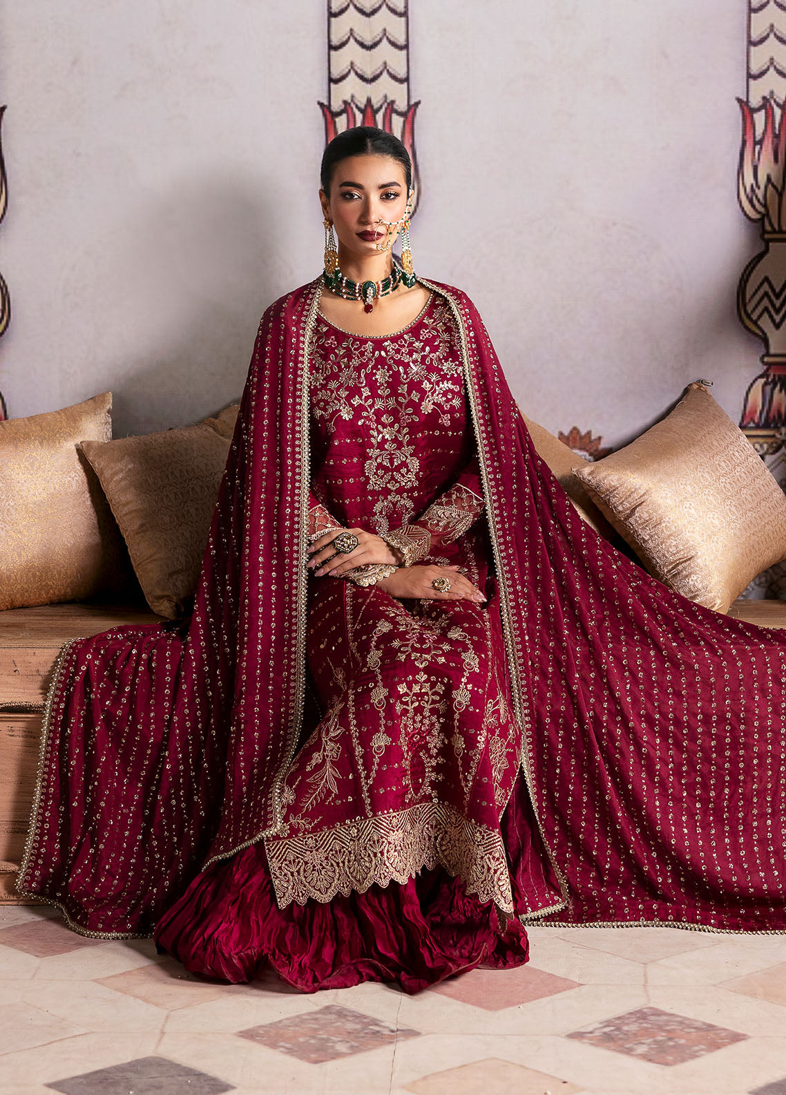 Sahane | There She Glows  | TSG-07 Merlot - by - Libasekhas UK - Registered Vendor of : Sahane - 100% Original Designer Dresss