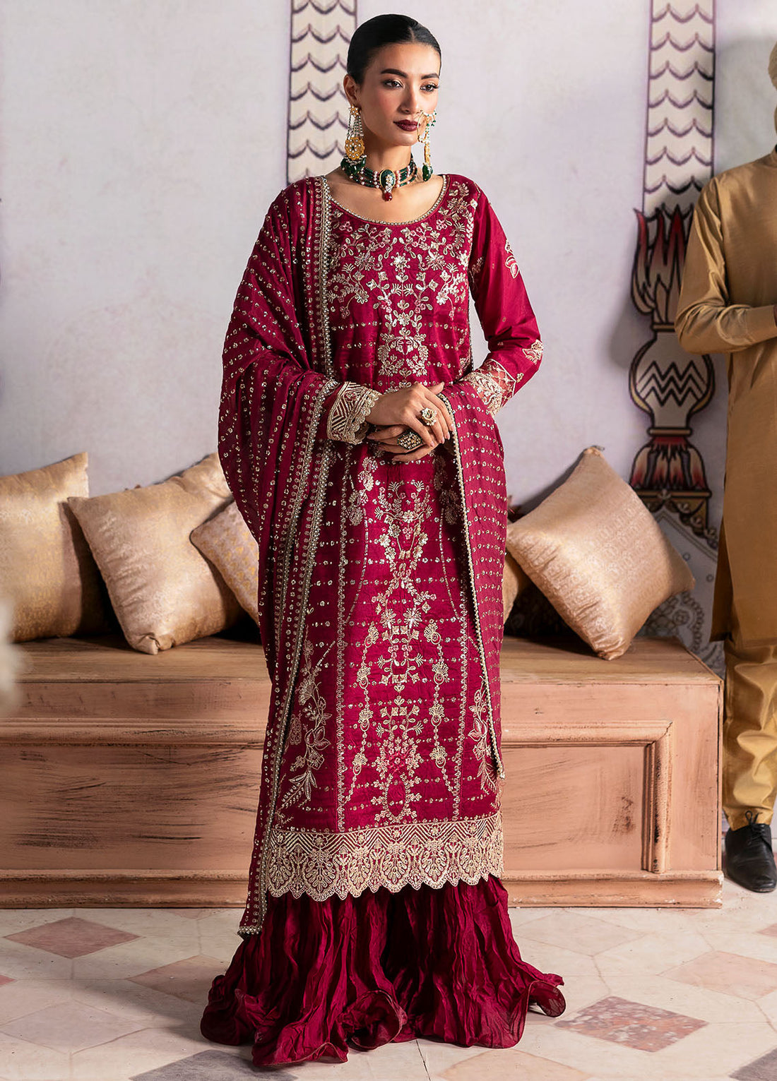 Sahane | There She Glows  | TSG-07 Merlot - by - Libasekhas UK - Registered Vendor of : Sahane - 100% Original Designer Dresss
