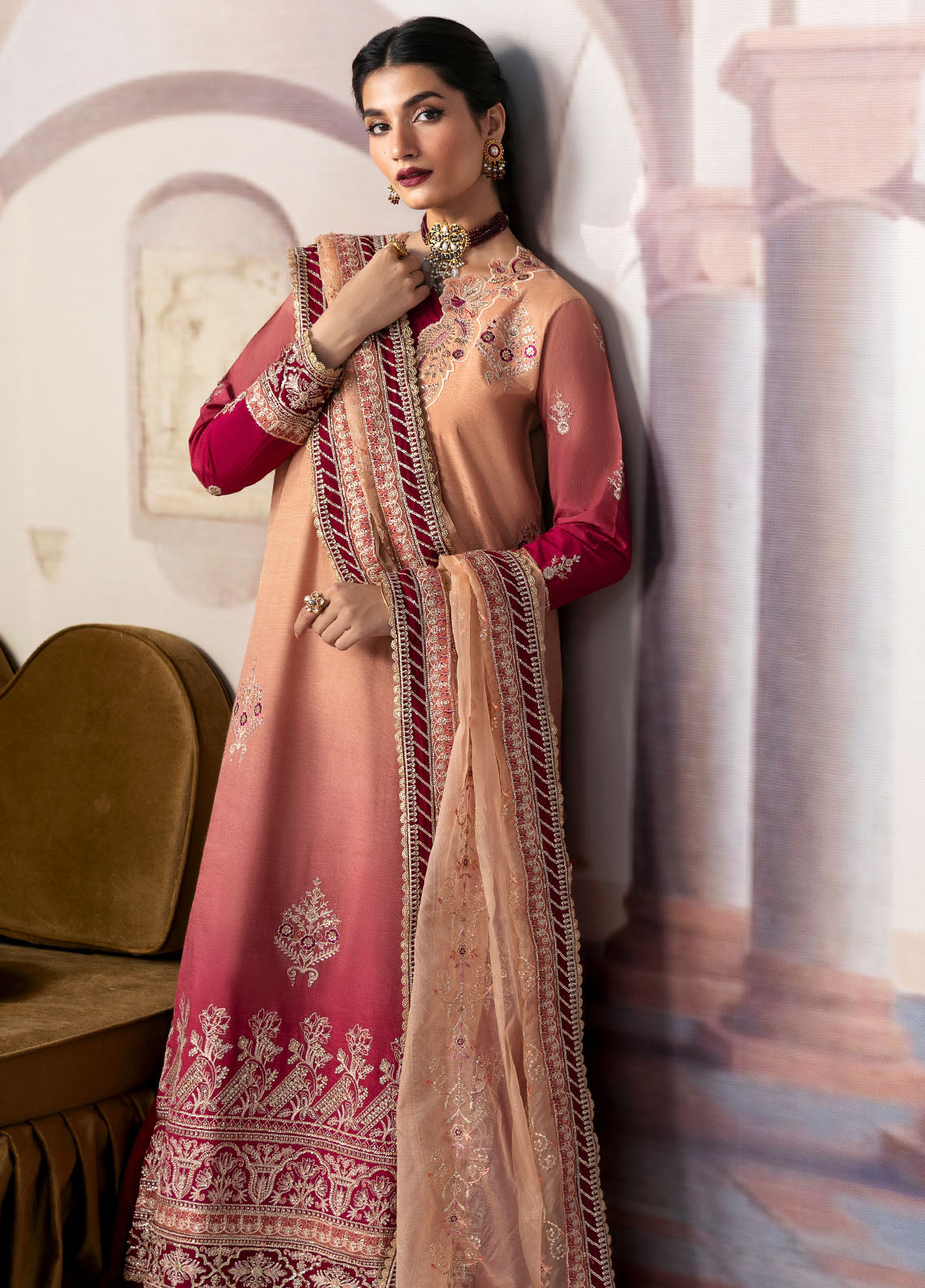 Sahane | There She Glows  | TSG-08 Ember - by - Libasekhas UK - Registered Vendor of : Sahane - 100% Original Designer Dresss