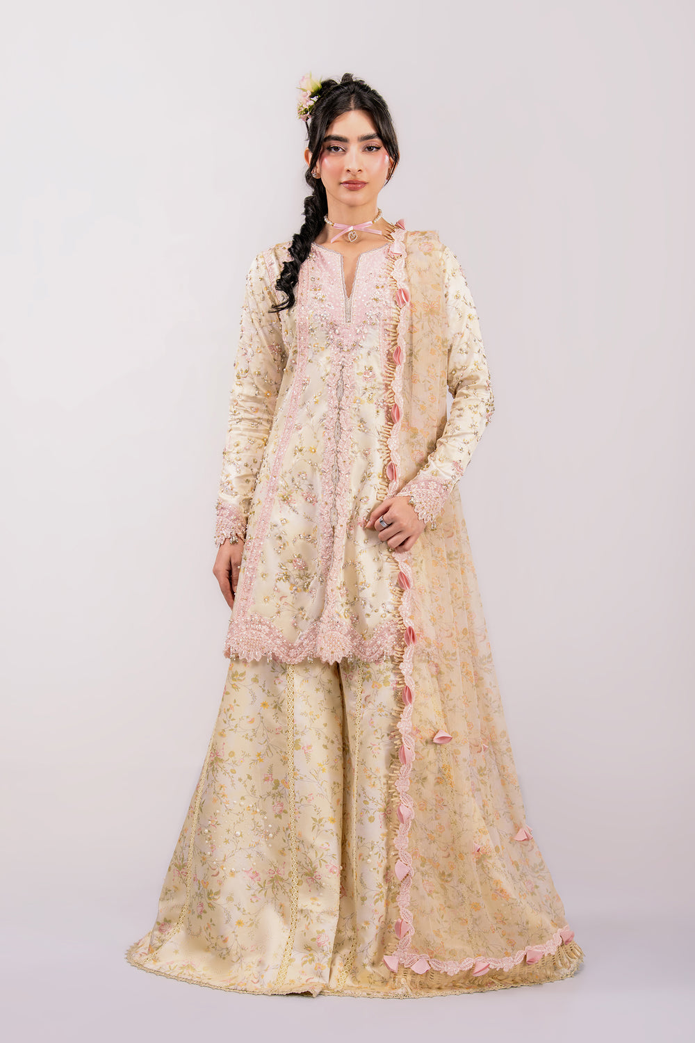 Qalamkar | Luxe Silk 26 | QSL-03 SOLENE - by Libasekhas UK - Registered Vendor of : Qalamkar - 100% Original Designer Dress