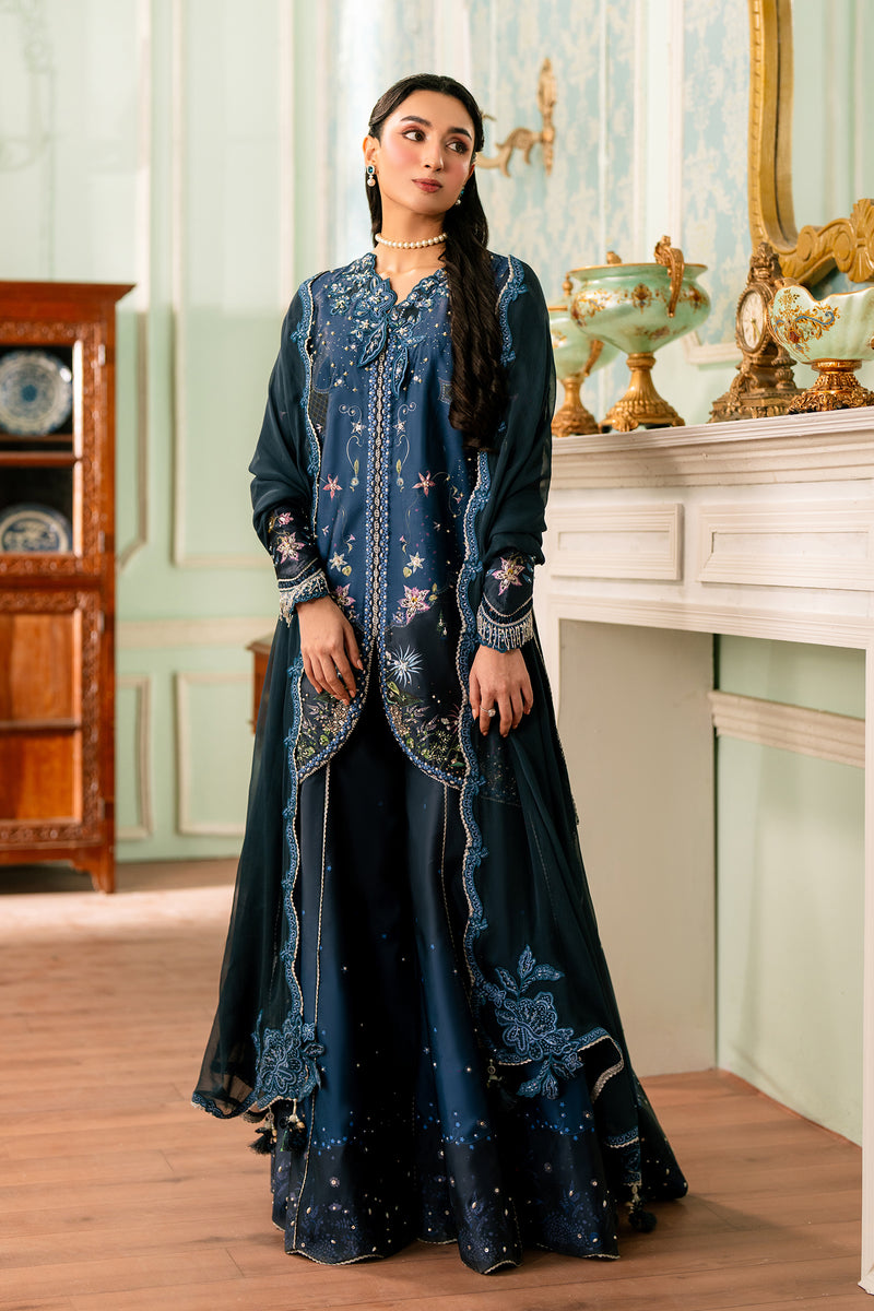 Qalamkar | Luxe Silk 26 | QSL-06 NERINA - by Libasekhas UK - Registered Vendor of : Qalamkar - 100% Original Designer Dress