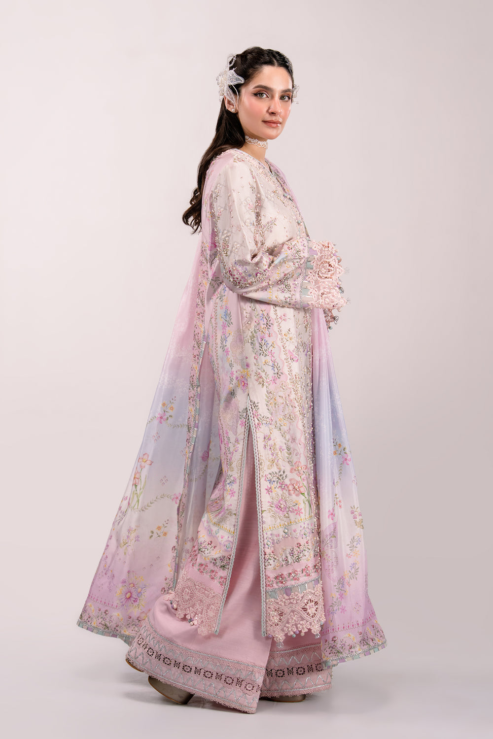 Qalamkar | Luxe Silk 26 | QSL-02 CALISTA - by Libasekhas UK - Registered Vendor of : Qalamkar - 100% Original Designer Dress