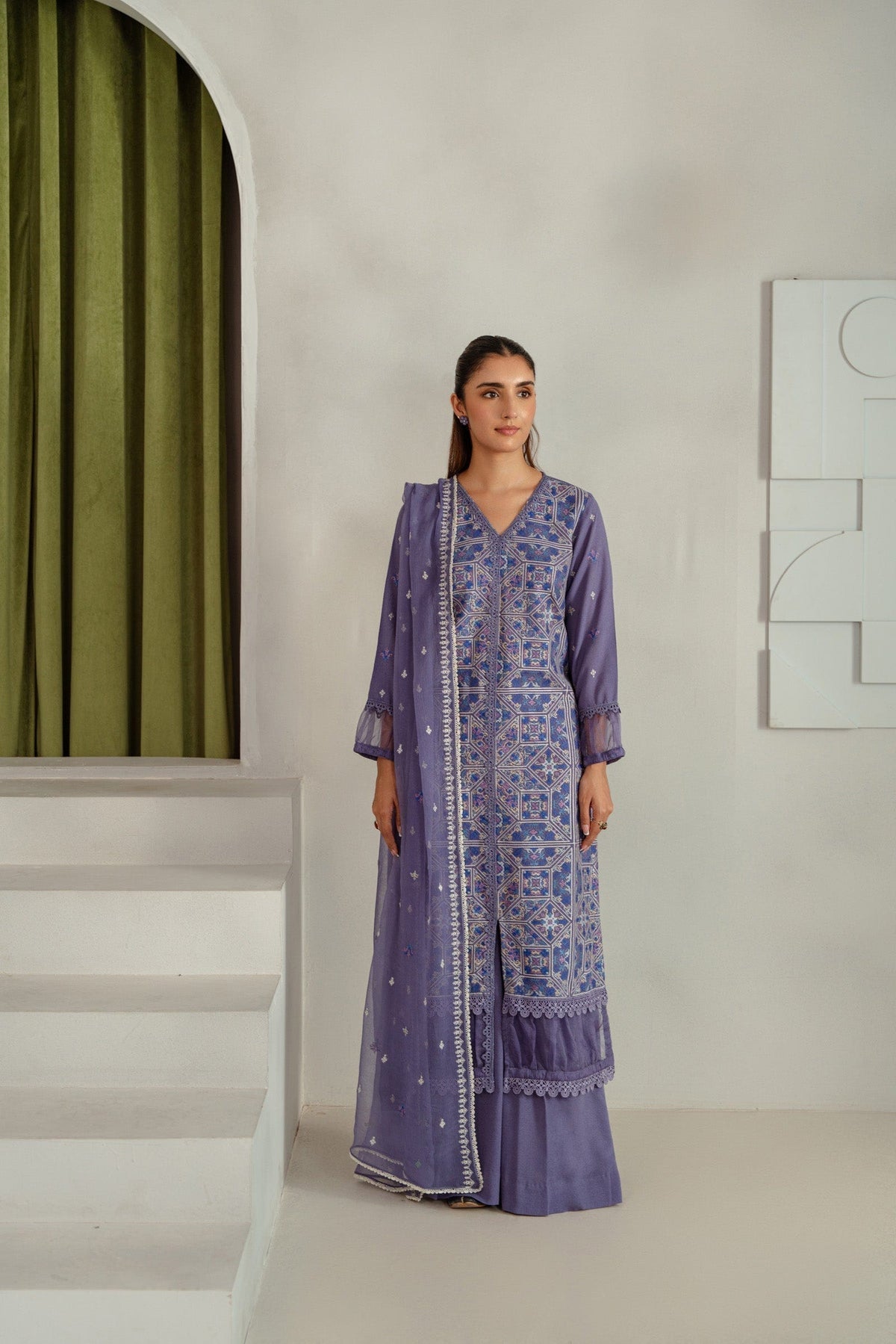 Taana Baana | Manzil Winter |  B3400A - by - Libasekhas UK - Registered Vendor of : Taana Baana - 100% Original Designer Dresss