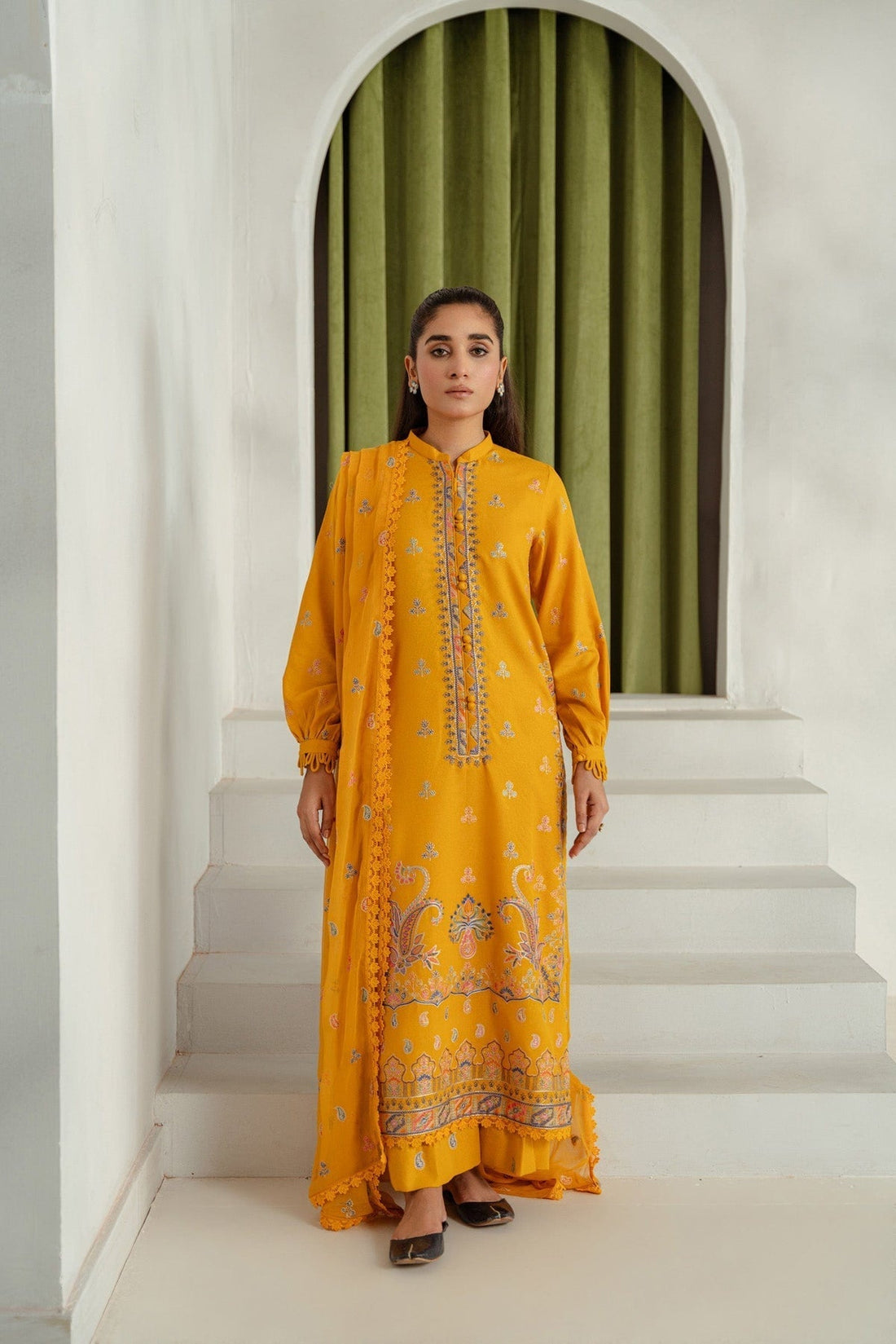 Taana Baana | Manzil Winter |  S3395A - by - Libasekhas UK - Registered Vendor of : Taana Baana - 100% Original Designer Dresss