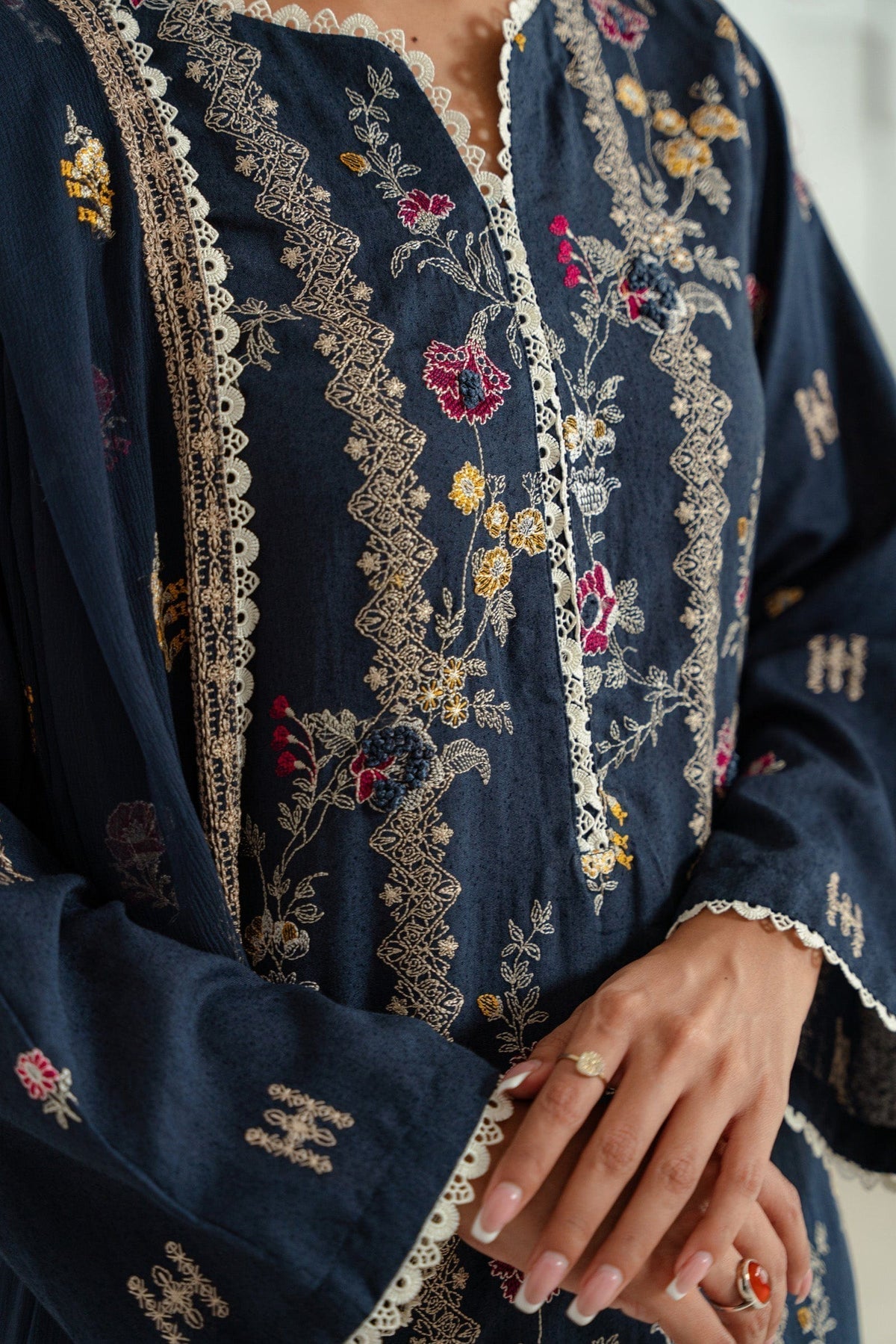 Taana Baana | Manzil Winter |  M3404B - by - Libasekhas UK - Registered Vendor of : Taana Baana - 100% Original Designer Dresss