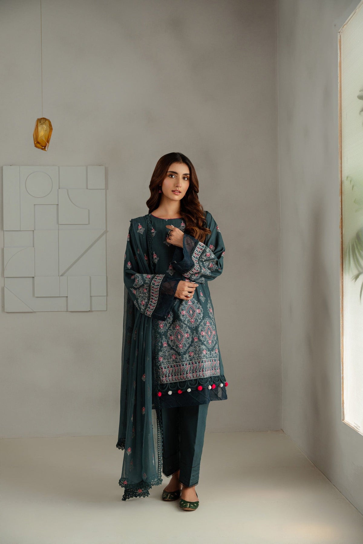 Taana Baana | Manzil Winter |  C3414B - by - Libasekhas UK - Registered Vendor of : Taana Baana - 100% Original Designer Dresss