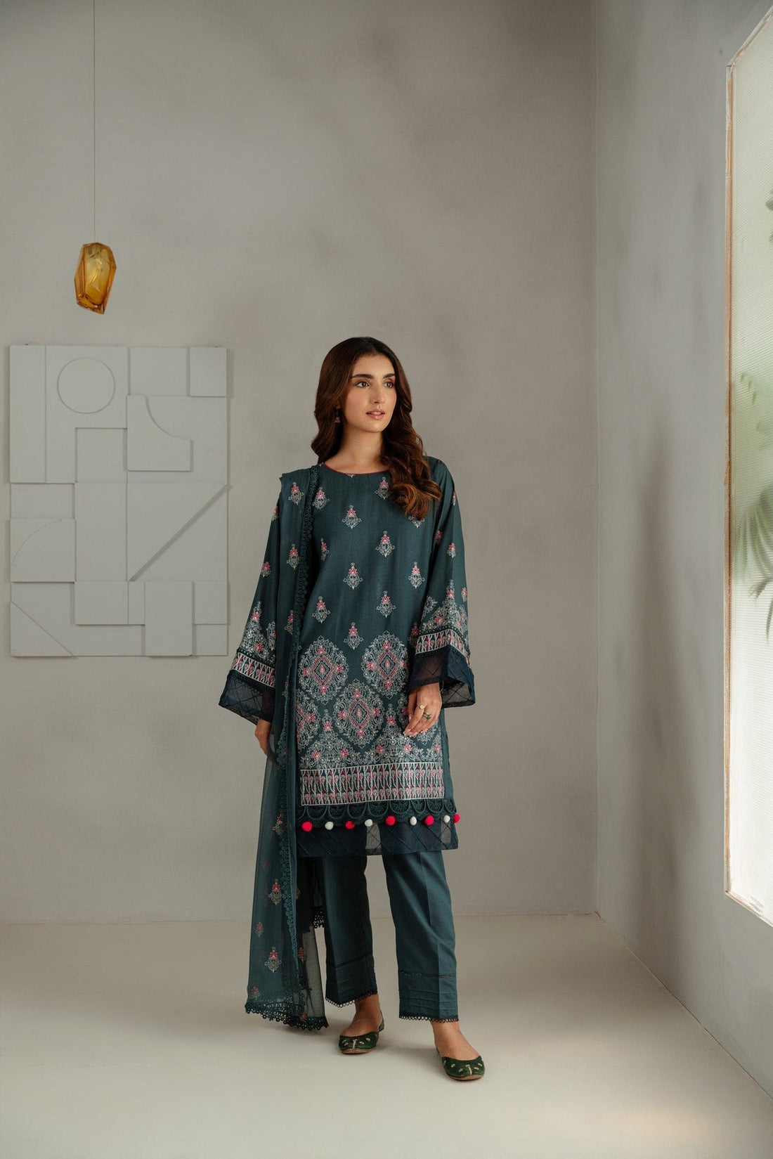 Taana Baana | Manzil Winter |  C3414B - by - Libasekhas UK - Registered Vendor of : Taana Baana - 100% Original Designer Dresss