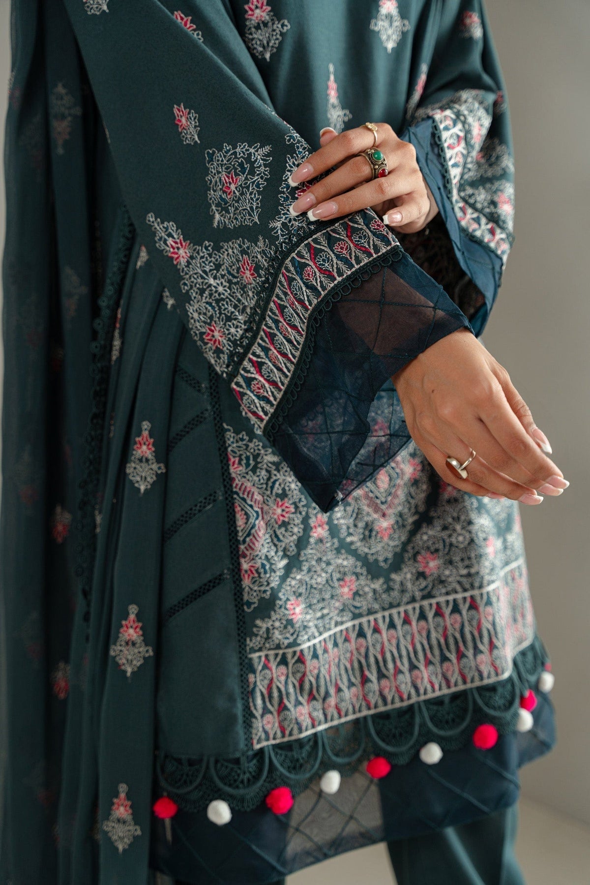 Taana Baana | Manzil Winter |  C3414B - by - Libasekhas UK - Registered Vendor of : Taana Baana - 100% Original Designer Dresss