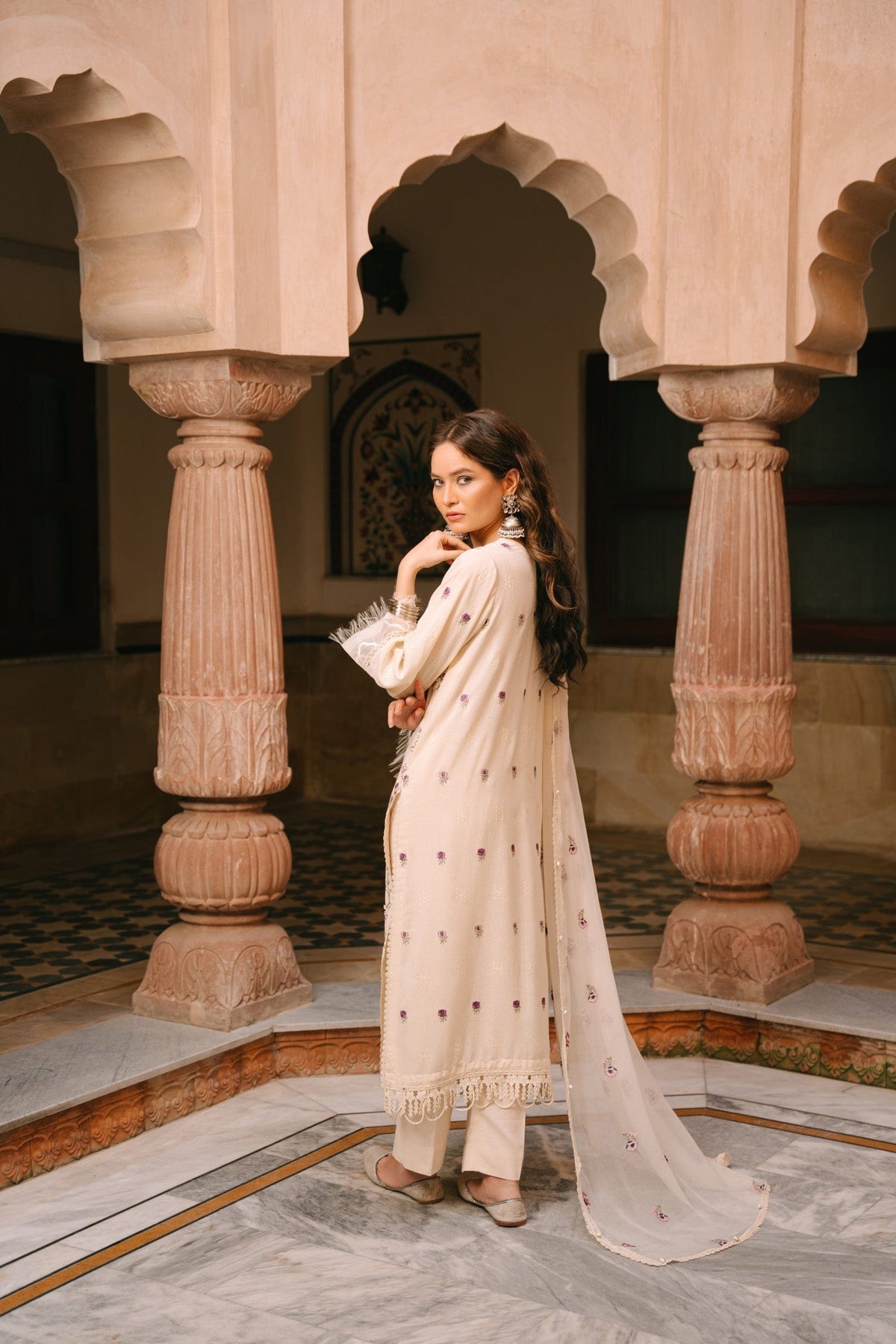 Taana Baana | Manzil Winter |  M3404A - by - Libasekhas UK - Registered Vendor of : Taana Baana - 100% Original Designer Dresss
