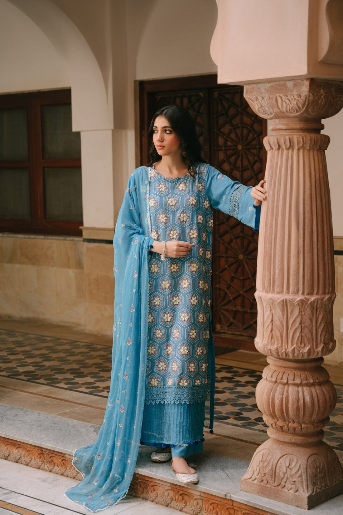 Taana Baana | Manzil Winter |   M3403A - by - Libasekhas UK - Registered Vendor of : Taana Baana - 100% Original Designer Dresss