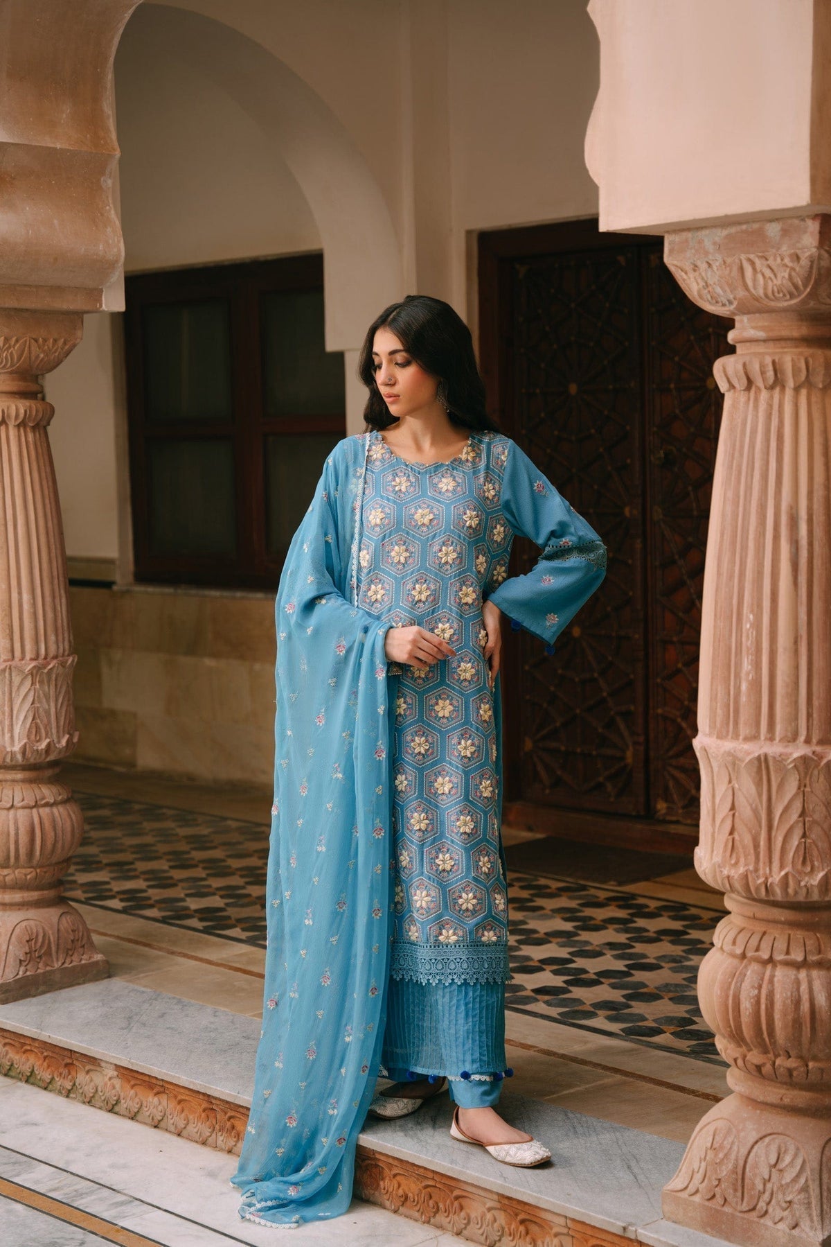 Taana Baana | Manzil Winter |   M3403A - by - Libasekhas UK - Registered Vendor of : Taana Baana - 100% Original Designer Dresss