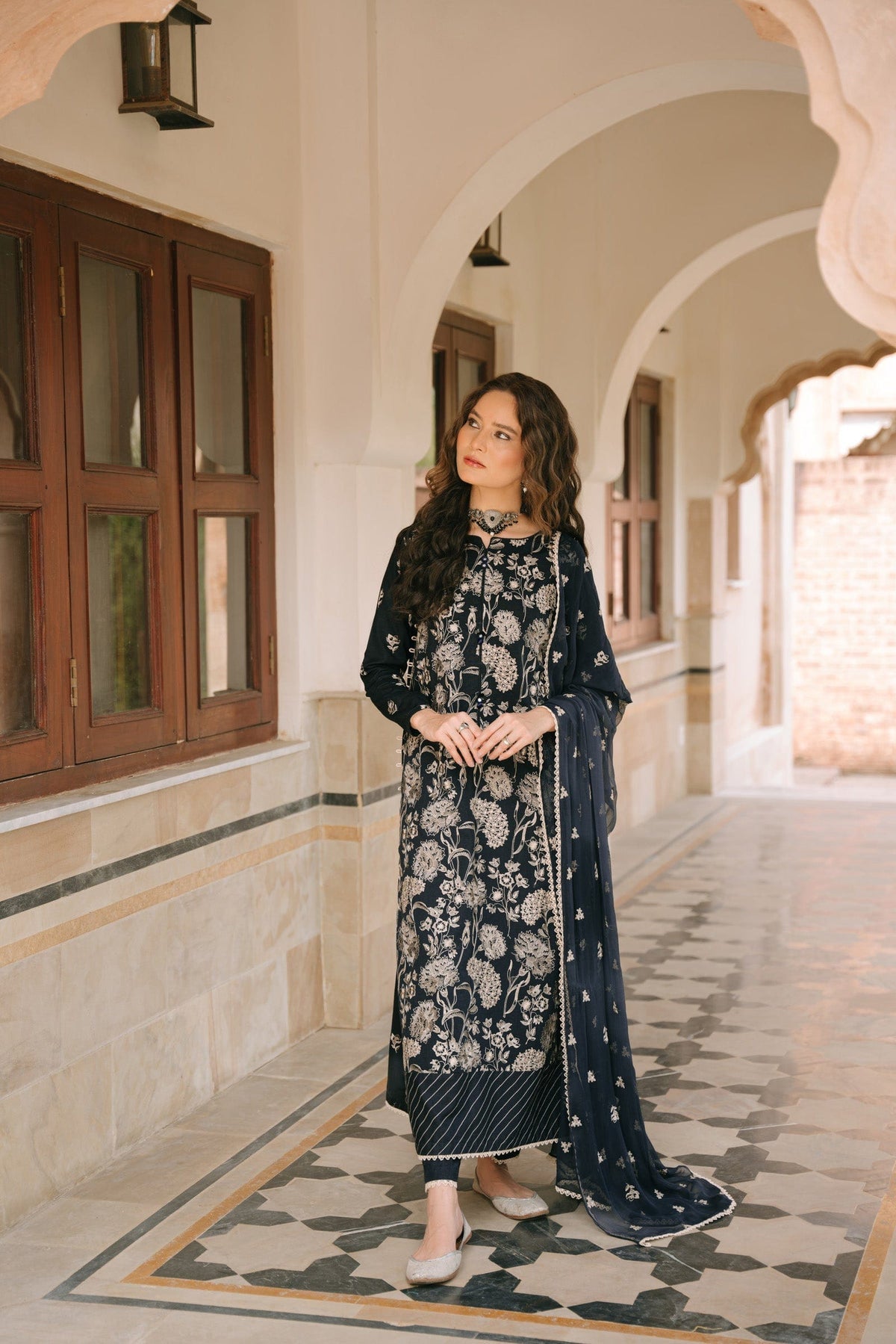 Taana Baana | Manzil Winter |  C3412B - by - Libasekhas UK - Registered Vendor of : Taana Baana - 100% Original Designer Dresss