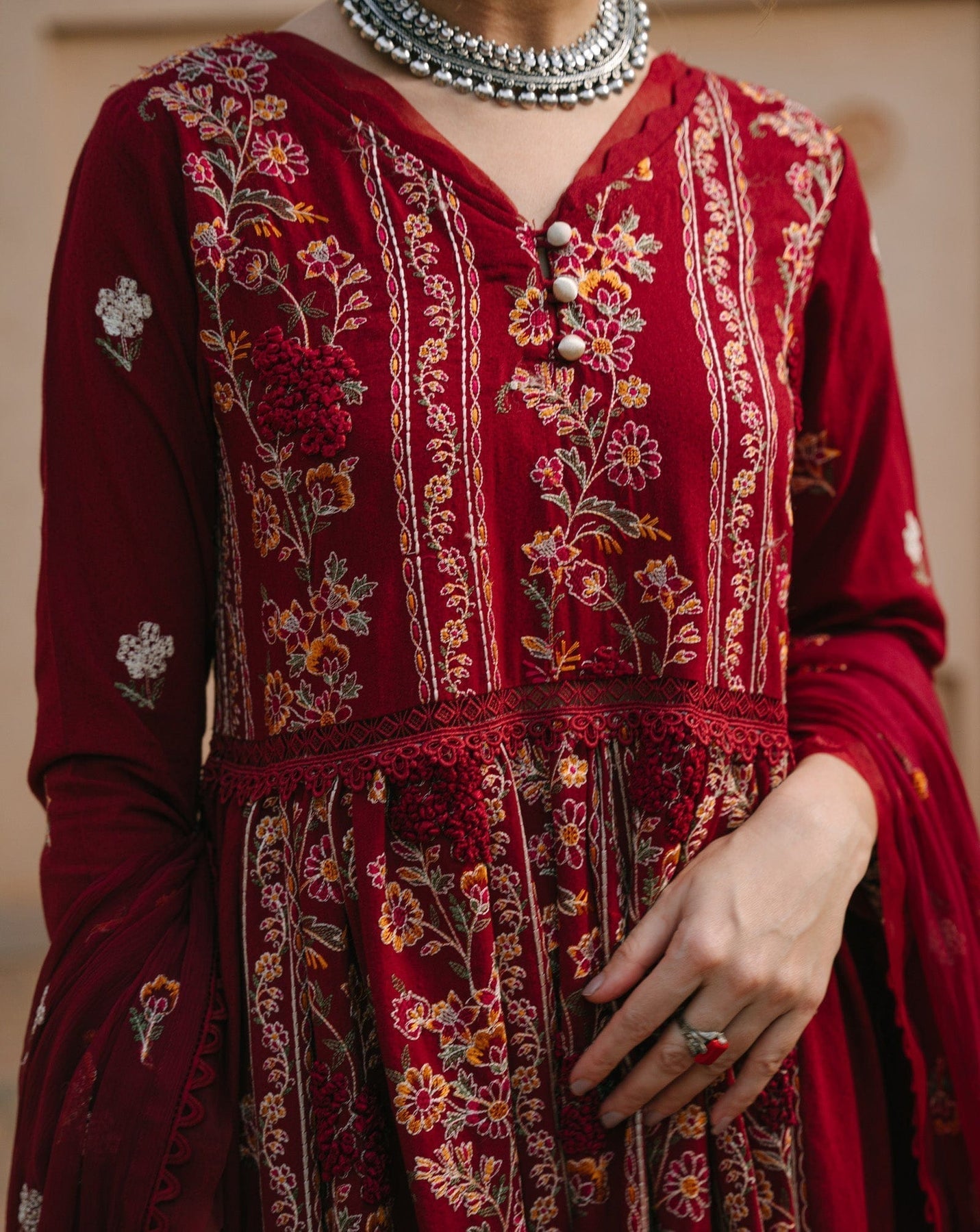 Taana Baana | Manzil Winter |  M3402B - by - Libasekhas UK - Registered Vendor of : Taana Baana - 100% Original Designer Dresss