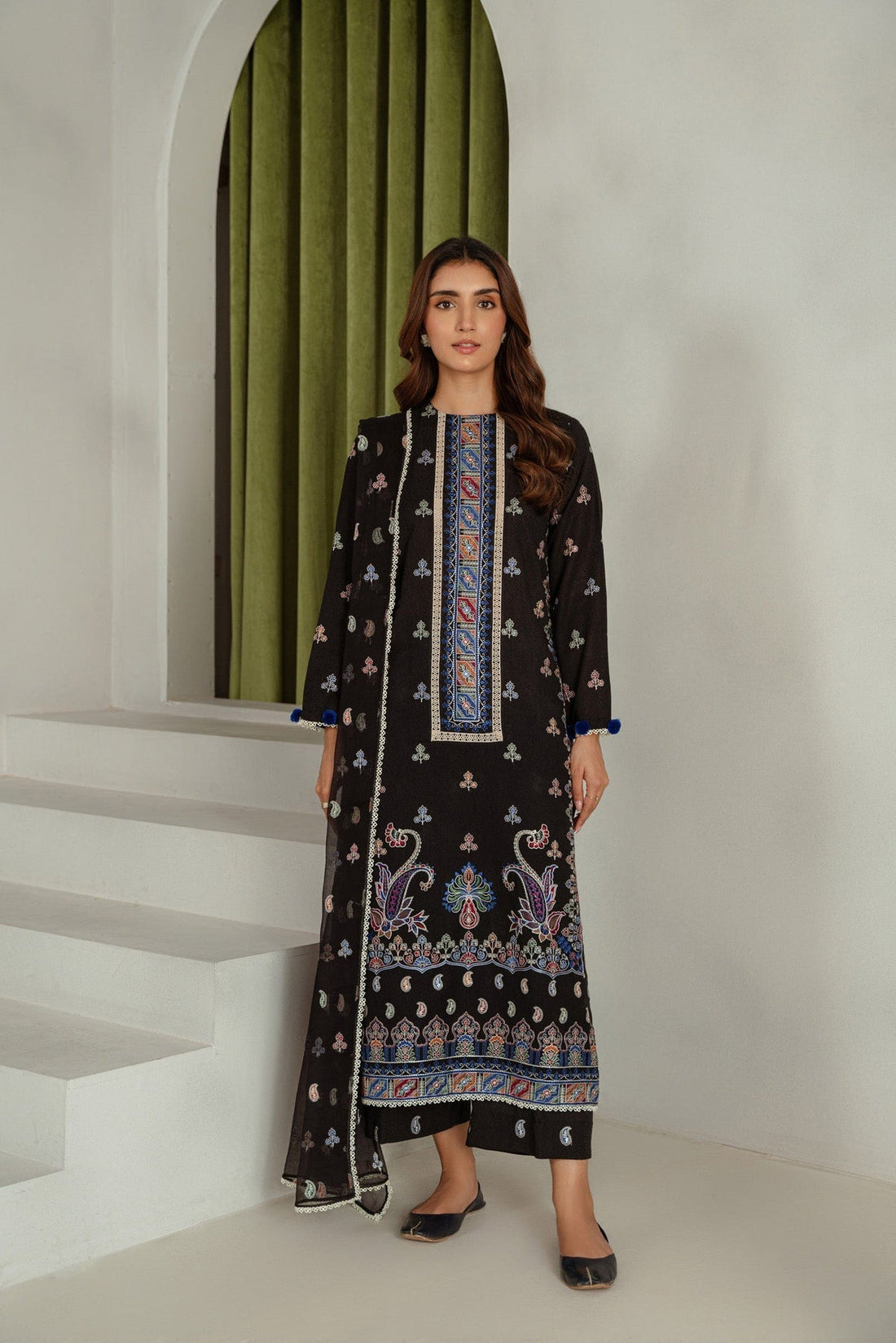 Taana Baana | Manzil Winter |  S3395B - by - Libasekhas UK - Registered Vendor of : Taana Baana - 100% Original Designer Dresss