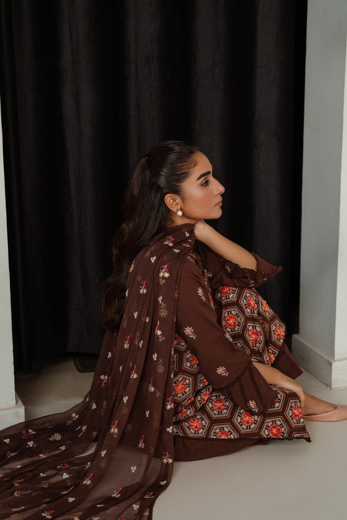 Taana Baana | Manzil Winter |  M3403B - by - Libasekhas UK - Registered Vendor of : Taana Baana - 100% Original Designer Dresss