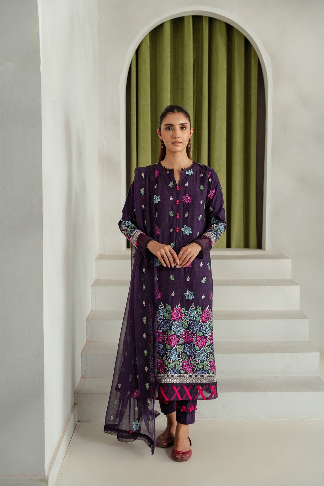 Taana Baana | Manzil Winter |  C3408B - by - Libasekhas UK - Registered Vendor of : Taana Baana - 100% Original Designer Dresss