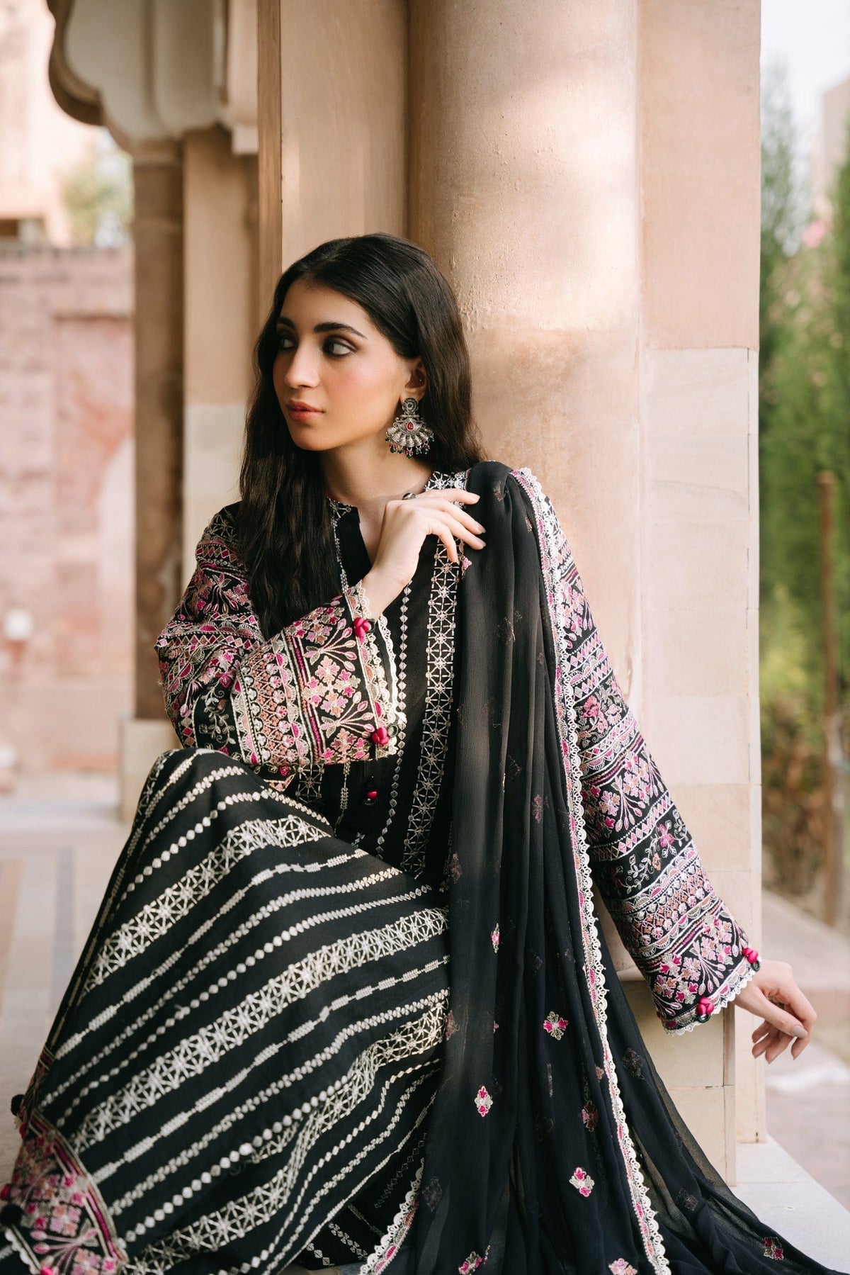 Taana Baana | Manzil Winter | B3401A - by - Libasekhas UK - Registered Vendor of : Taana Baana - 100% Original Designer Dresss